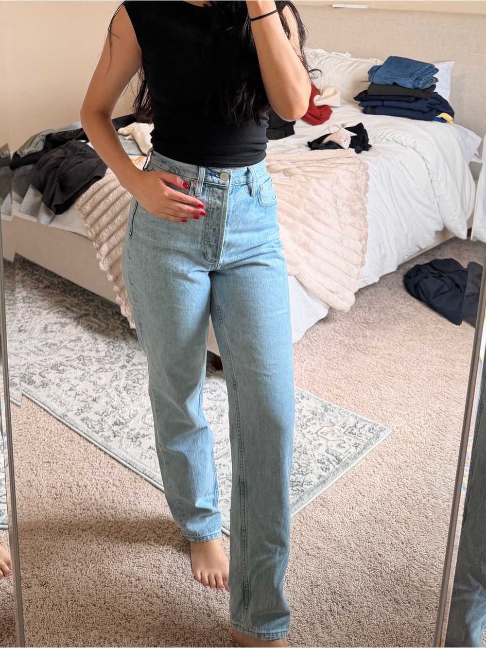 Denim Forum Light Blue The Boyfriend High-Rise Jeans 28L